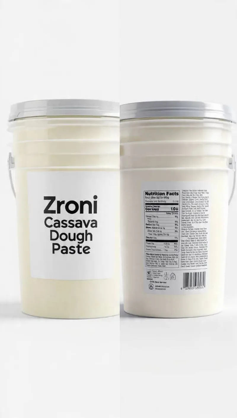 Bucket of Zroni cassava dough paste