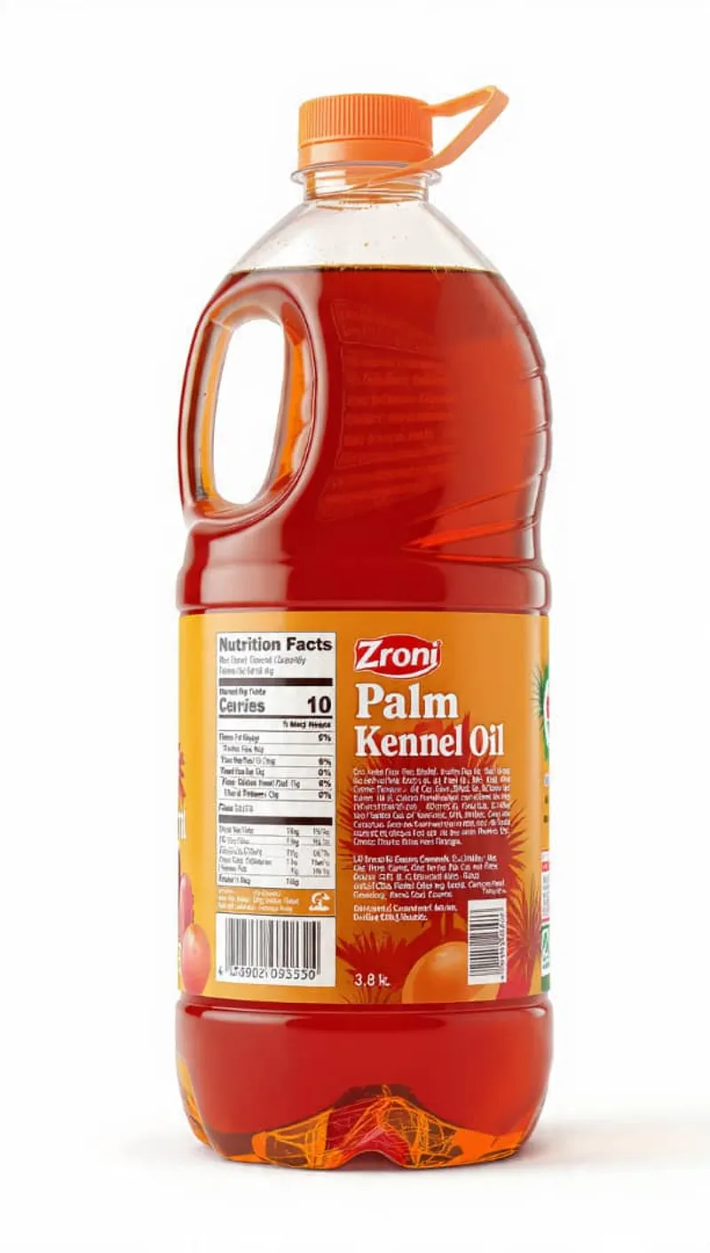 Bottle of Zroni palm kernel oil