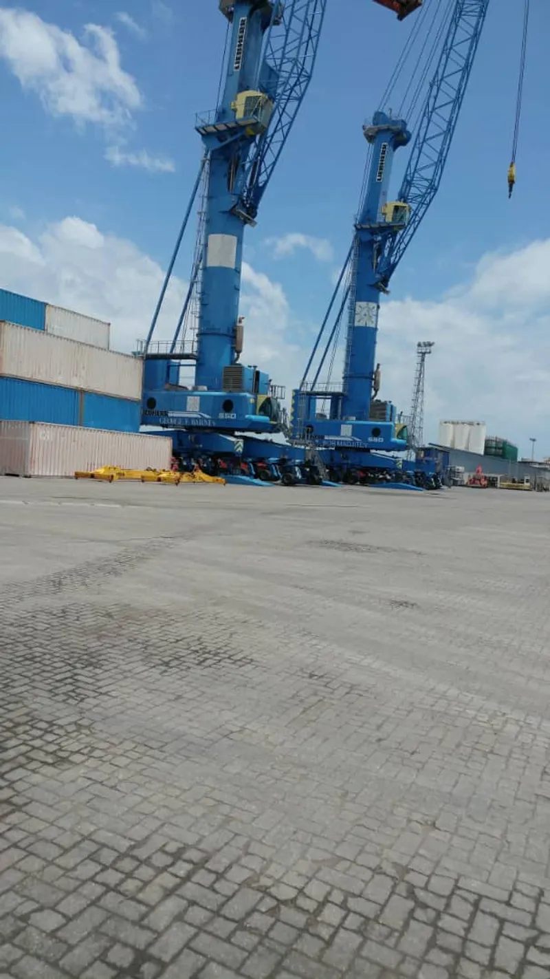Container cranes at Tema port terminal