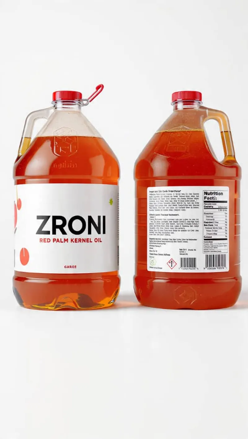 Gallon of Zroni red palm kernel oil