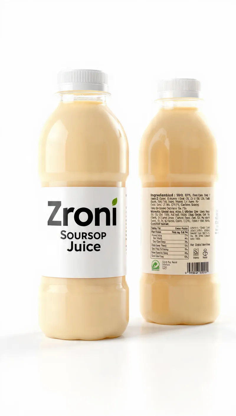 Bottle of Zroni soursop juice
